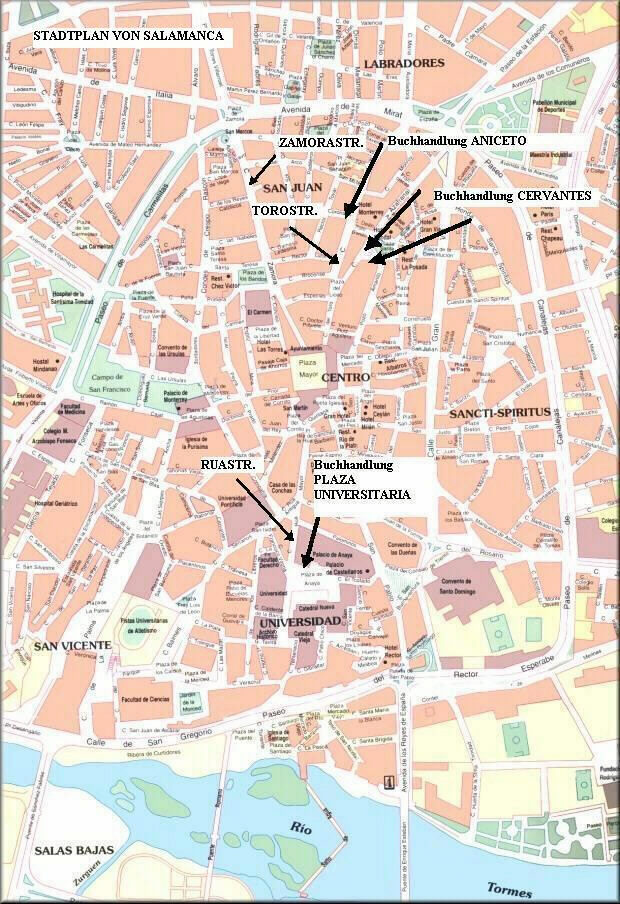 Stadtplan Salamanca.
